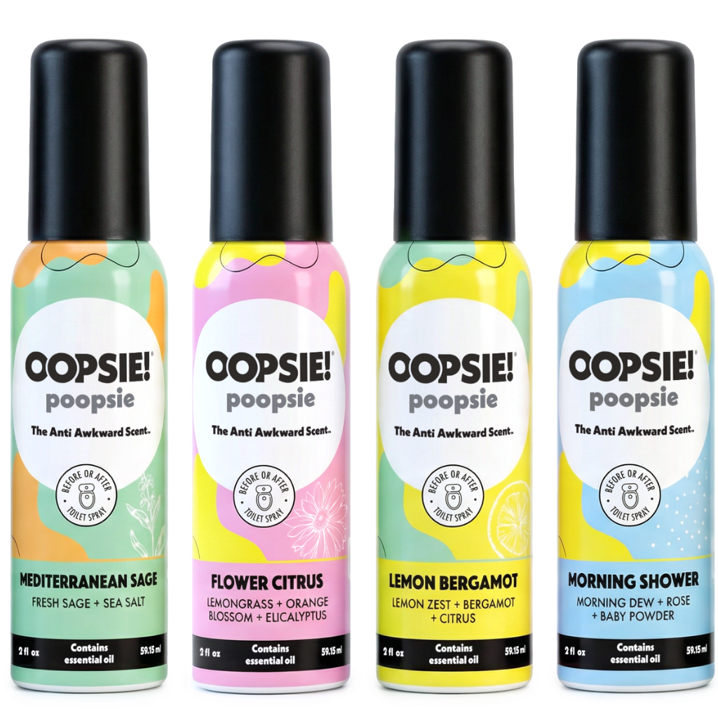 Toilet Spray I Fresh Assorted Bundle I 4-Pack Oopsie Poopsie