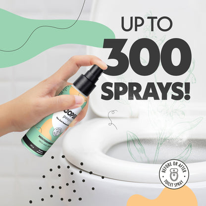 Up to 300 sprays in one 2oz Mediterranean Sage toilet spray bottle