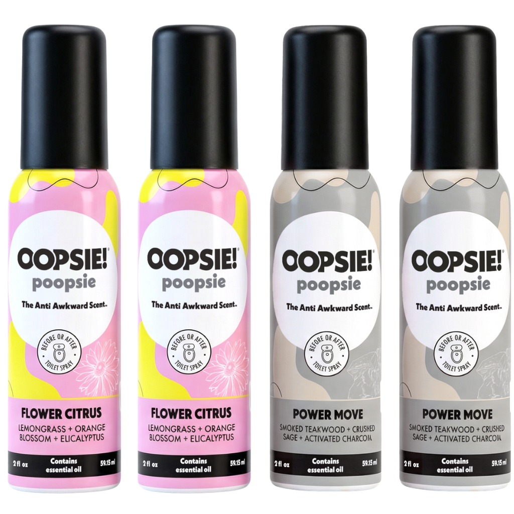 Toilet Spray I His & Hers I 4-Pack Oopsie Poopsie