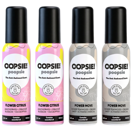 Toilet Spray I His & Hers I 4-Pack Oopsie Poopsie