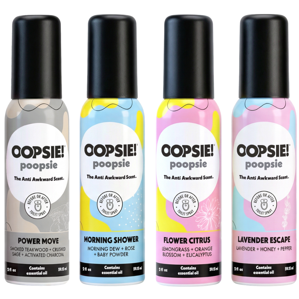 Toilet Spray I His & Hers Assorted I 4-Pack Oopsie Poopsie