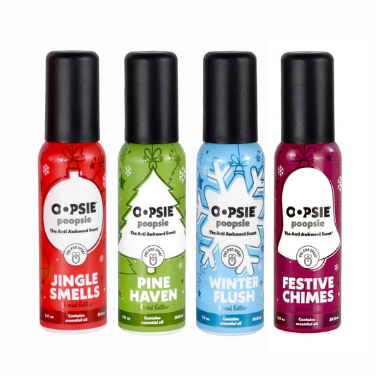 Toilet Spray I Christmas Assorted I Bundle-Package I 2oz by Oopsie Poopsie