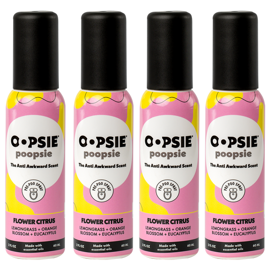 Toilet Spray I Flower Citrus I Bundle-Package  I 2oz by Oopsie Poopsie I 810122380504