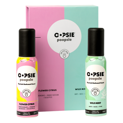 Toilet Spray I Flower Citrus and Wild Mint I Giftable 2 Pack Assorted Scents I 2oz by Oopsie Poopsie - Oopsie Poopsie