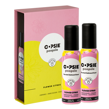 Toilet Spray I Flower Citrus I Giftable 2 Pack Single Scent I 2oz by Oopsie Poopsie - Oopsie Poopsie