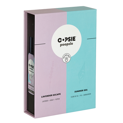 Toilet Spray I Lavender Escape and Summer Sea I Giftable 2 Pack Assorted Scents I 2oz by Oopsie Poopsie - Oopsie Poopsie