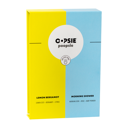 Toilet Spray I Lemon Bergamot and Morning Shower I Giftable 2 Pack Assorted Scents I 2oz by Oopsie Poopsie - Oopsie Poopsie