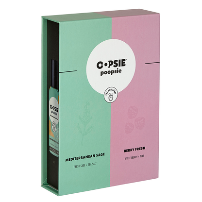 Toilet Spray I Mediterranean Sage and Berry Fresh I Giftable 2 Pack Assorted Scents I 2oz by Oopsie Poopsie - Oopsie Poopsie